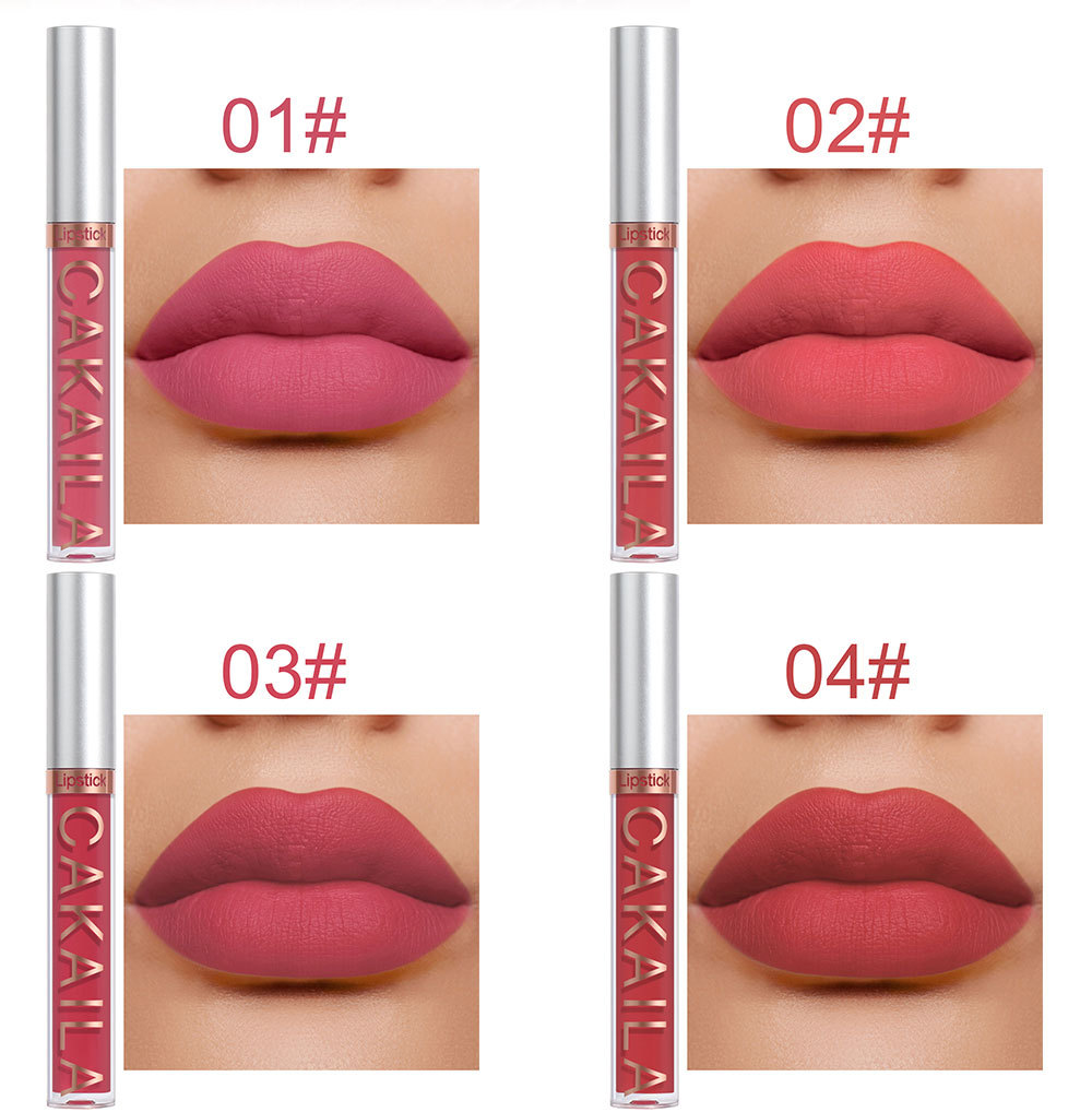 6Pcs CAKAILA brand waterproof non stick matte moisturizing  Lipstick  makeup 6 colors