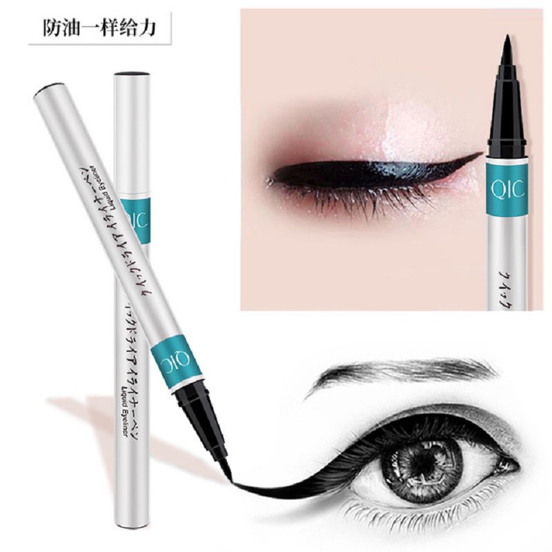 QIC eyeliner quick dry waterproof anti - sweat - free beauty makeup