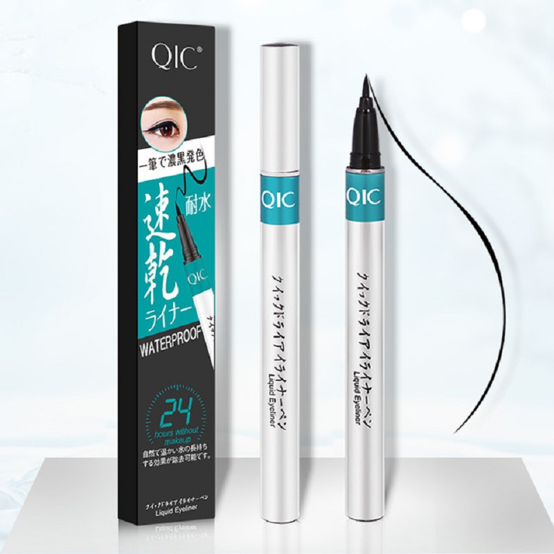 QIC eyeliner quick dry waterproof anti - sweat - free beauty makeup