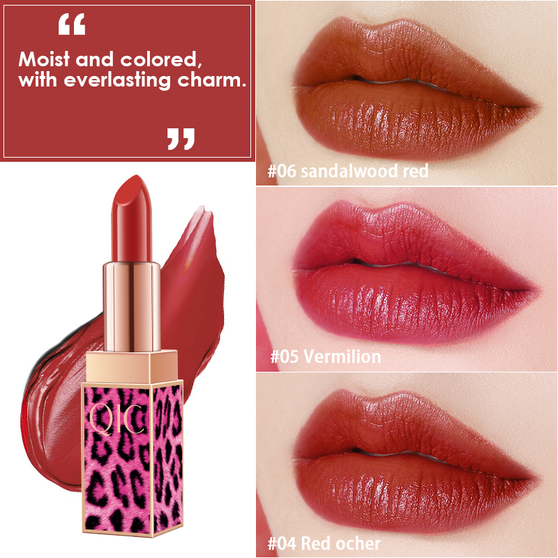 Pink Leopard Print Velvet Matte Matte Lipstick Recommended Net Red Lip Glaze Cosmetic Makeup