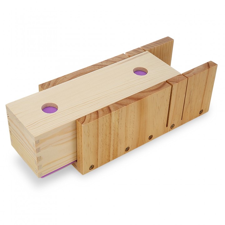 Wooden Soap Loaf Cutter Mold and Rectangle Silicon