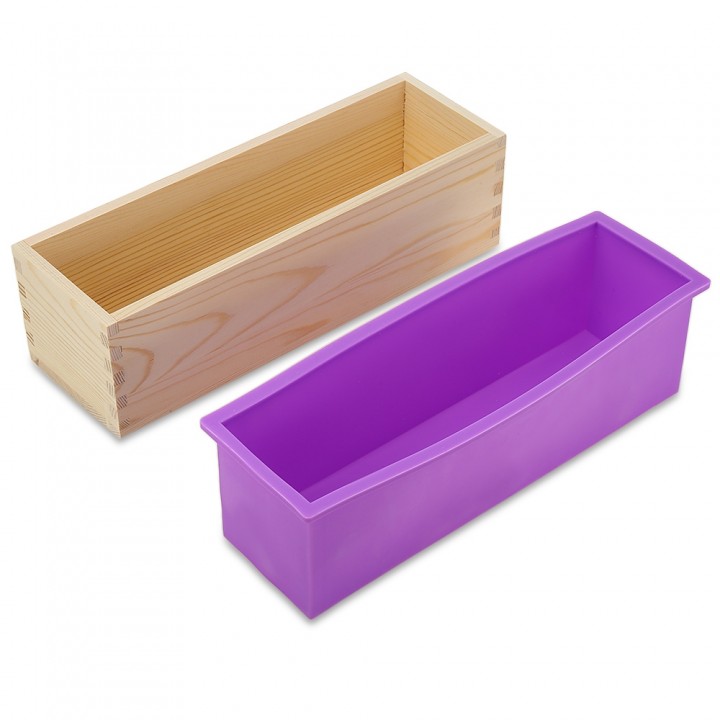 Wooden Soap Loaf Cutter Mold and Rectangle Silicon