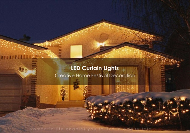 Kwb Led Lights Outdoor Decoration Warm White Light Kwb Led Lights Outdoor Decoration 3 5m Droop Curtain Icicle String White
