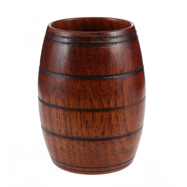 Barrel Shaped Wooden Coffee Tea Beer Cup