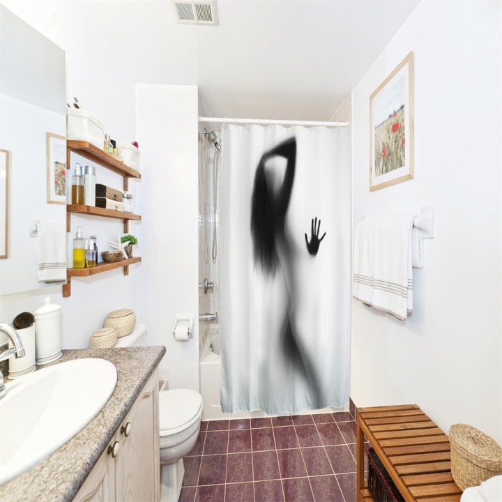 The Sexy Shadow Polyester Shower Curtain Bathroom