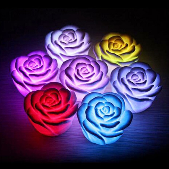Night Lamp Color Changed Romantic Rose Flower Ligh