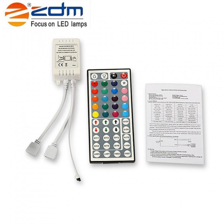 ZDM 2PCS 5M 150x5050 RGB  LED Strip Light 44Key IR