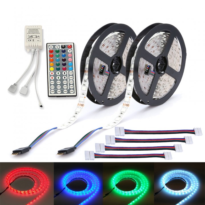 ZDM 2PCS 5M 150x5050 RGB  LED Strip Light 44Key IR