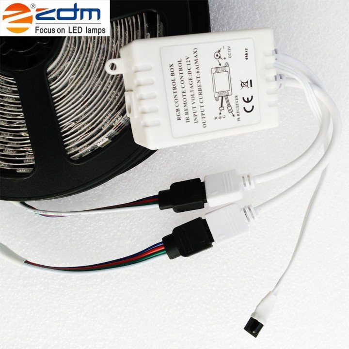 ZDM 2PCS 5M 150x5050 RGB  LED Strip Light 44Key IR