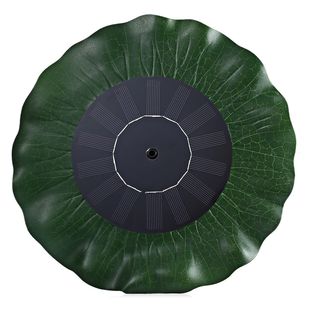 Round Solar Power Panel Submersible Fountain Pond Garden Water Pump Lotus Leaf Shape