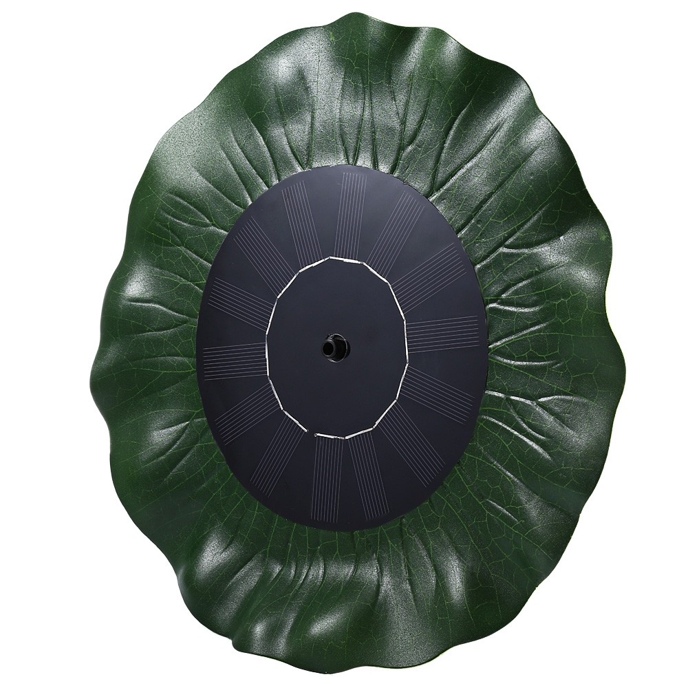 Round Solar Power Panel Submersible Fountain Pond Garden Water Pump Lotus Leaf Shape