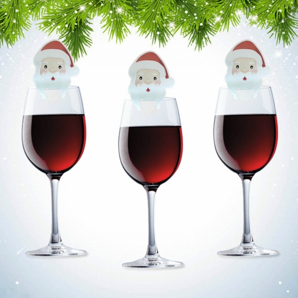 10PCS Wineglass Card Christmas Ornaments  Decoration  Wine Glass