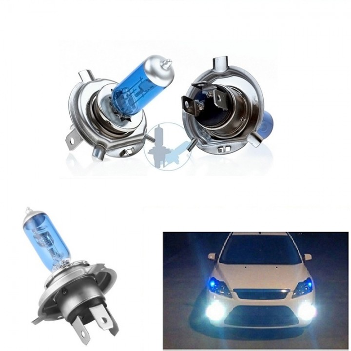2PCS H4 12V 100/90W Halogen Bulb Xenon Dark Blue G