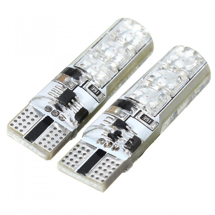 Pair of T10 5050 SMD 6LED RGB Remote Control Readi