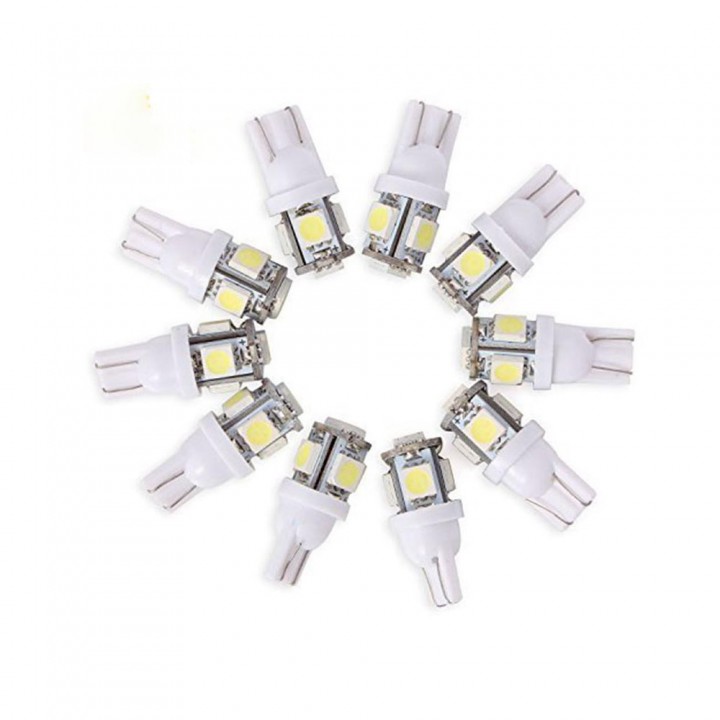 10PCS T10 W5W 159 194 LED Bulb 2.5W 6500K LED Car