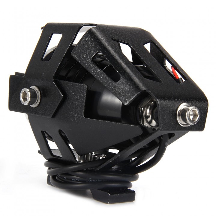 Wilkab 2PCS U5 Motorcycle 12V LED Headlight Laser Cannon Waterproof High Power Durable Spot Light