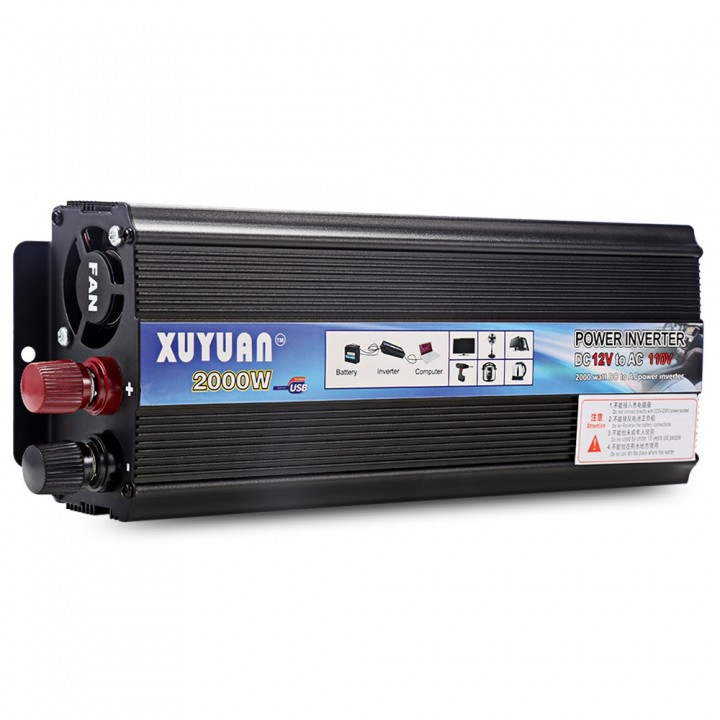 XUYUAN 2000W Power Inverter DC 12V AC 110V Car Con