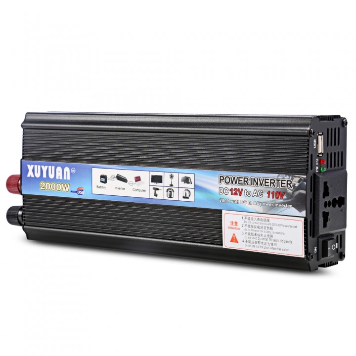XUYUAN 2000W Power Inverter DC 12V AC 110V Car Con