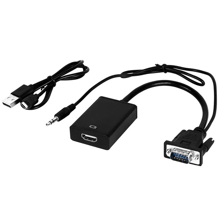 VGA to HDMI Adapter Converter with AUX and USB Cab