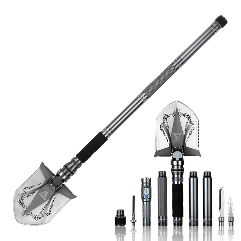 Engineer shovel multi-function outdoor shovel German military version manganese steel folding shovel
