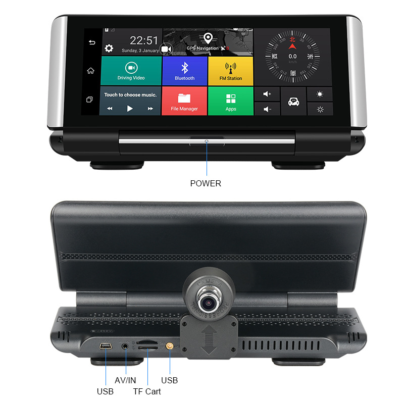 New 4g driving recorder center console dual lens HD with electronic dog reversing image Android