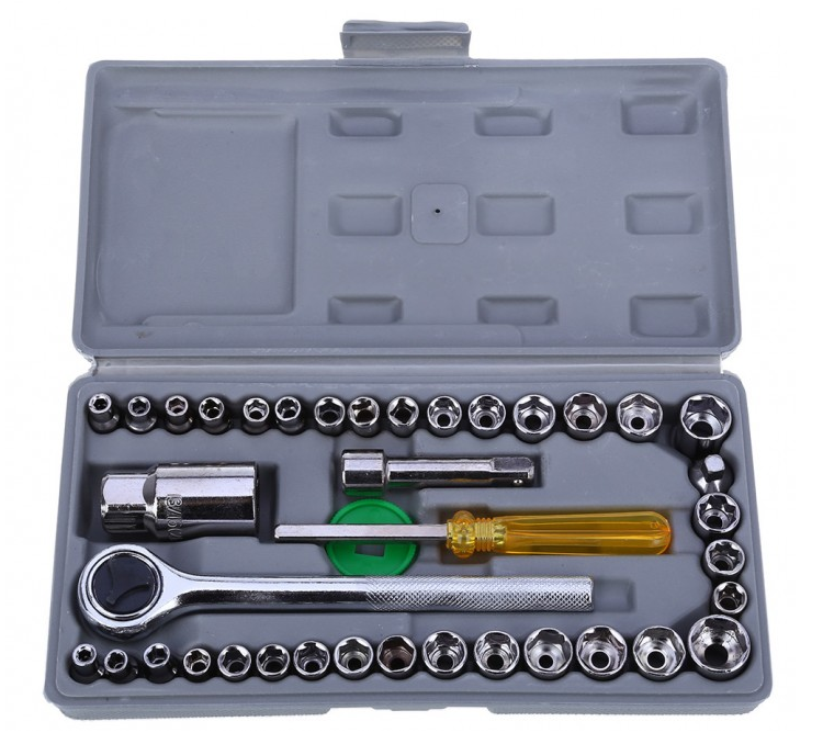 40pcs Auto Car Repair Tool Box Set Socket Wrench S