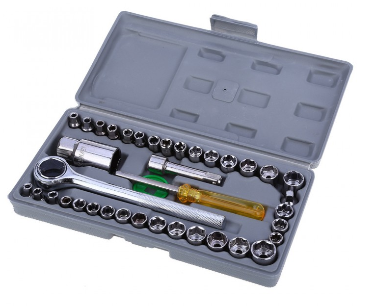 40pcs Auto Car Repair Tool Box Set Socket Wrench S