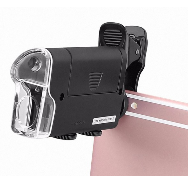 Zoom multi-function mobile phone clip magnified 60X-100X microscope