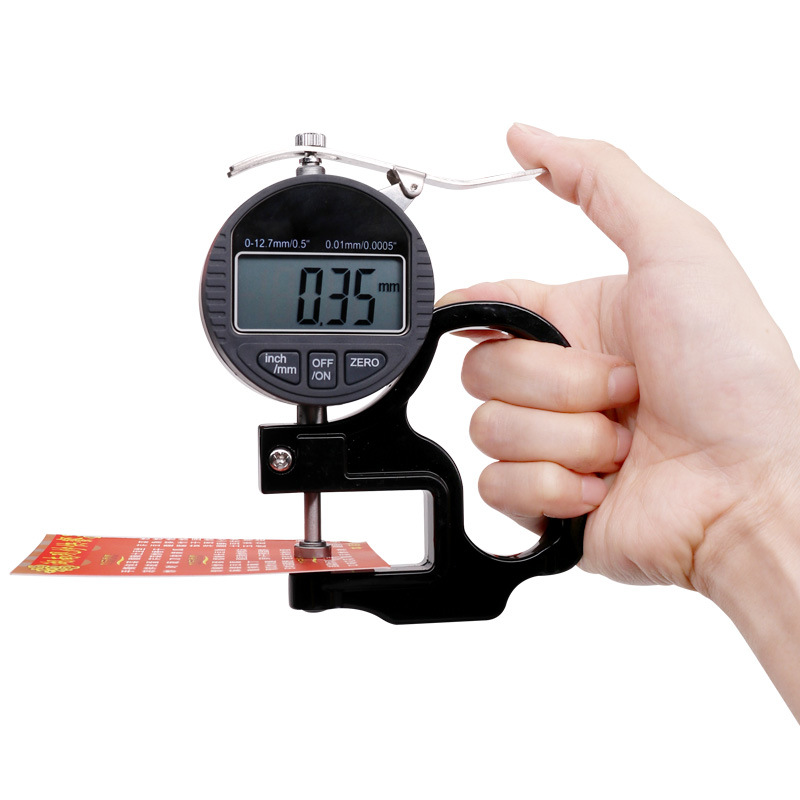 Press Type Centesimal LCD Digital Thickness Gauge