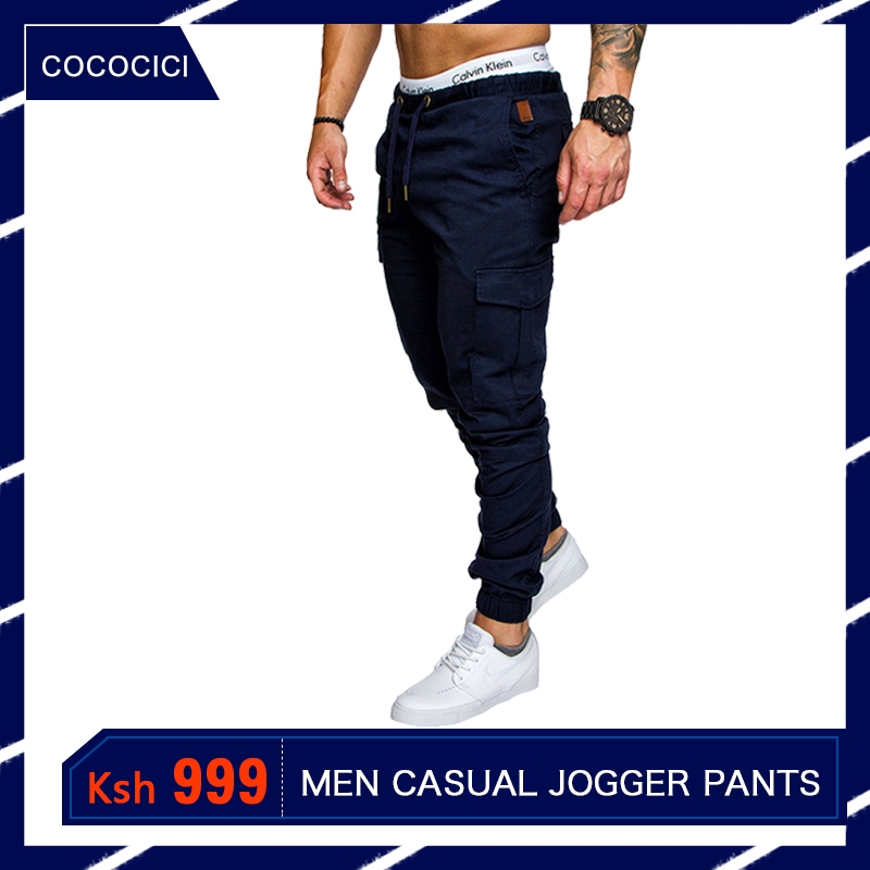 elastic cuffed casual jogger pants