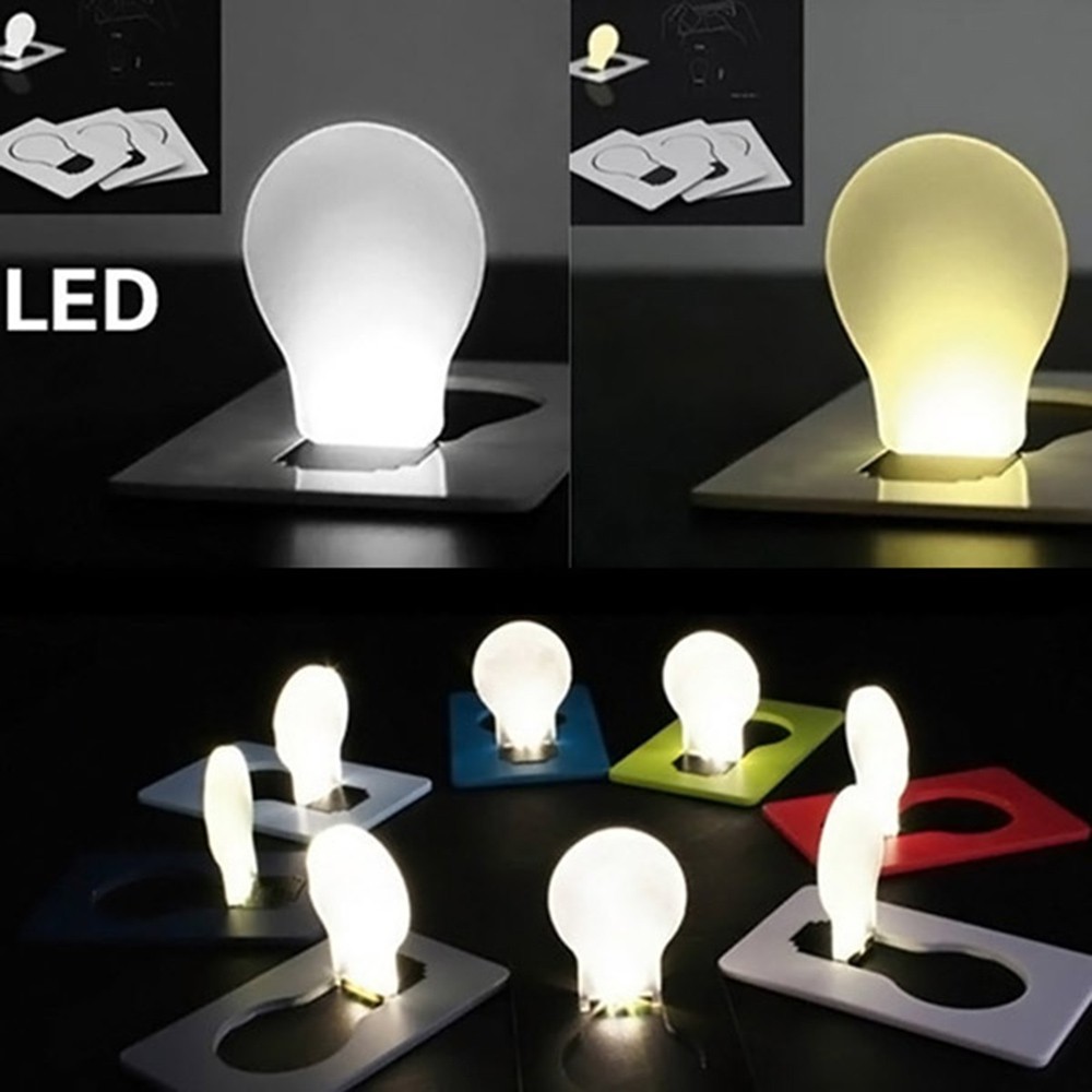 Amazing Pocket LED Card Light Mini Wallet Folding Lamp Portable Small Bulb Gadget