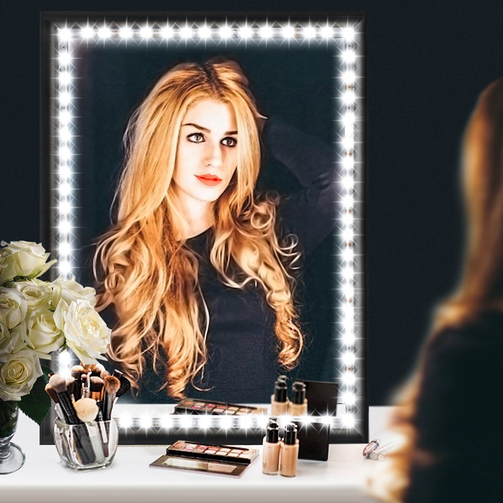 LED Vanity Mirror Light Kit  with Dimmer and Power for Makeup Dressing Table Set