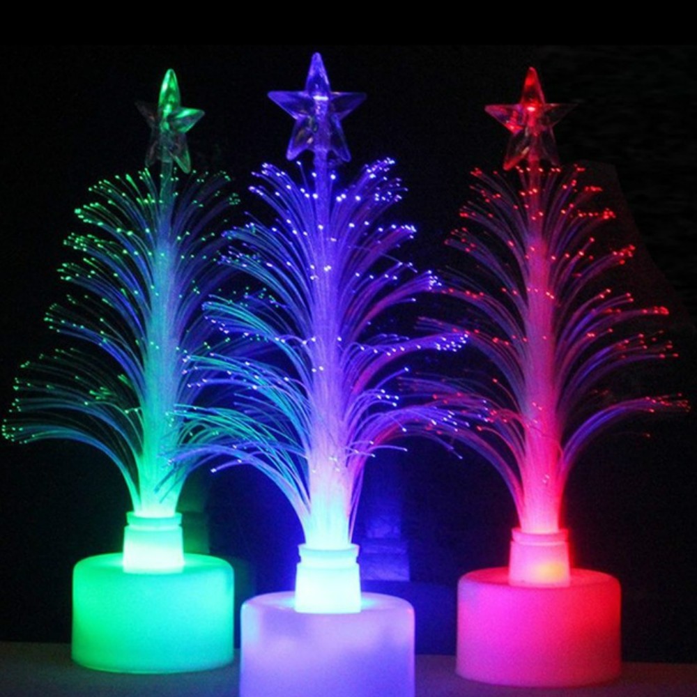 Colorful LED Fiber Optic Nightlight Decoration Light Lamp Mini Christmas Tree