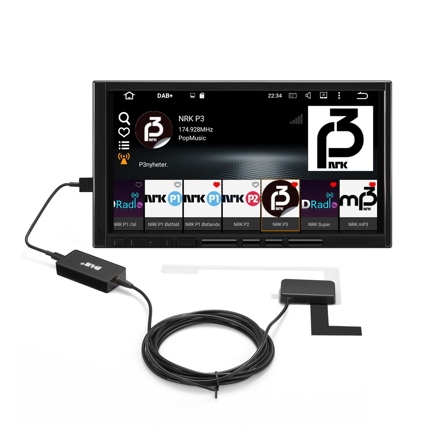 ZEEPIN BOX2 Car DAB+ Receiver with 3M Antenna for Car Android System
