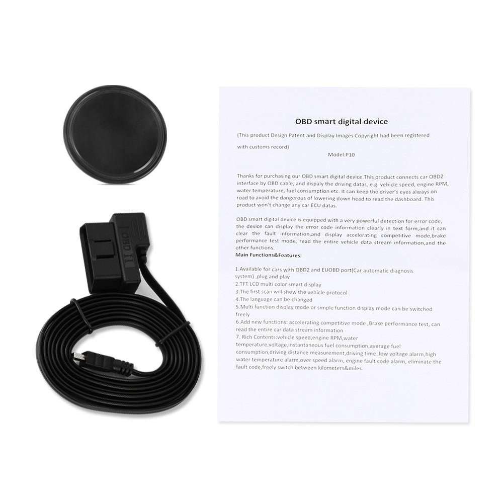 P10 Car OBD Smart Digital Meter HUD Head Up Display