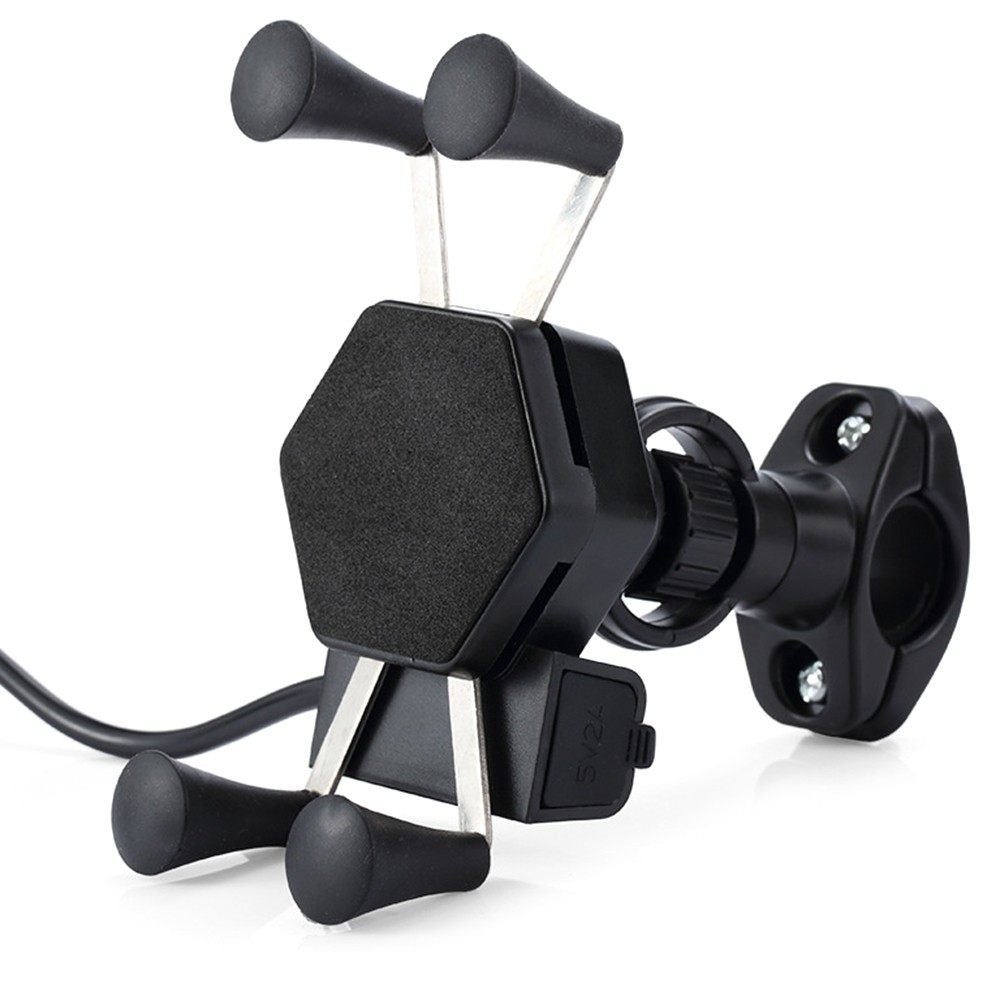 Mobile Phone Holder Rack Navigation Bracket with USB Charging for Electric Car Motorcycle