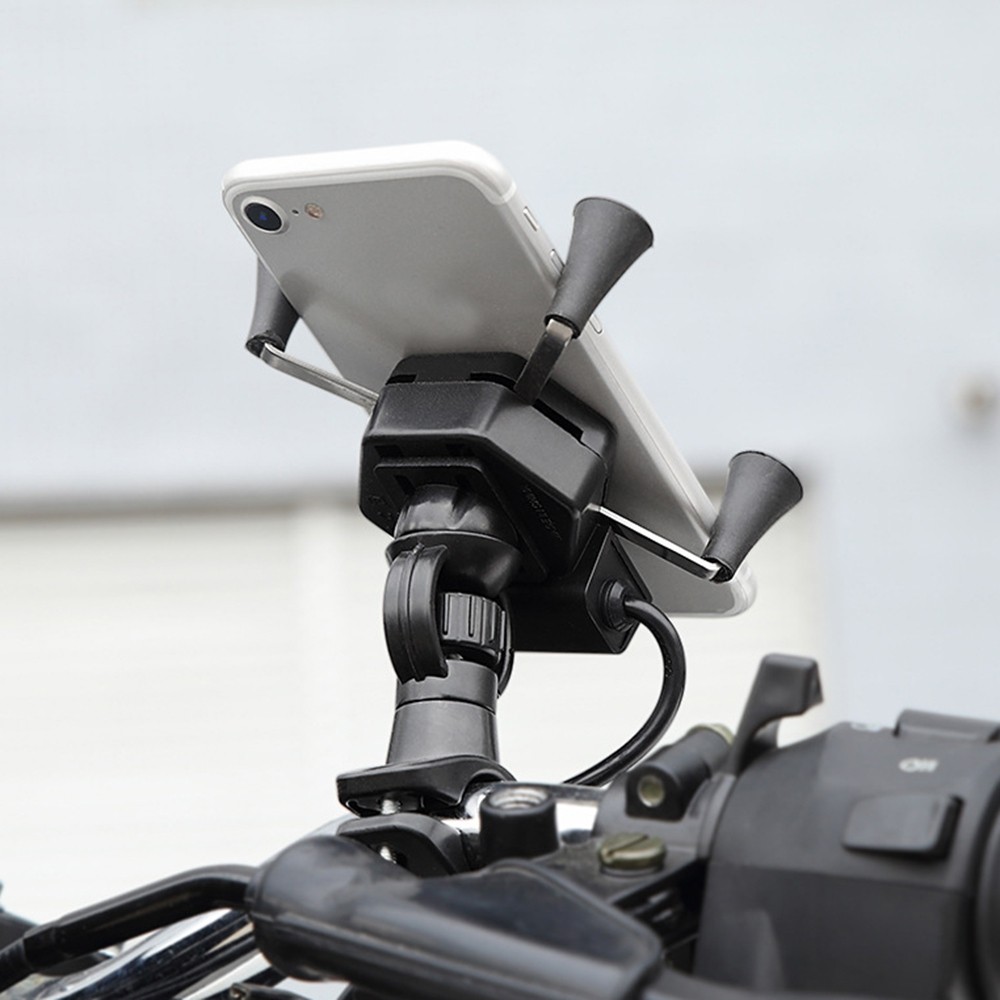 Mobile Phone Holder Rack Navigation Bracket with USB Charging for Electric Car Motorcycle