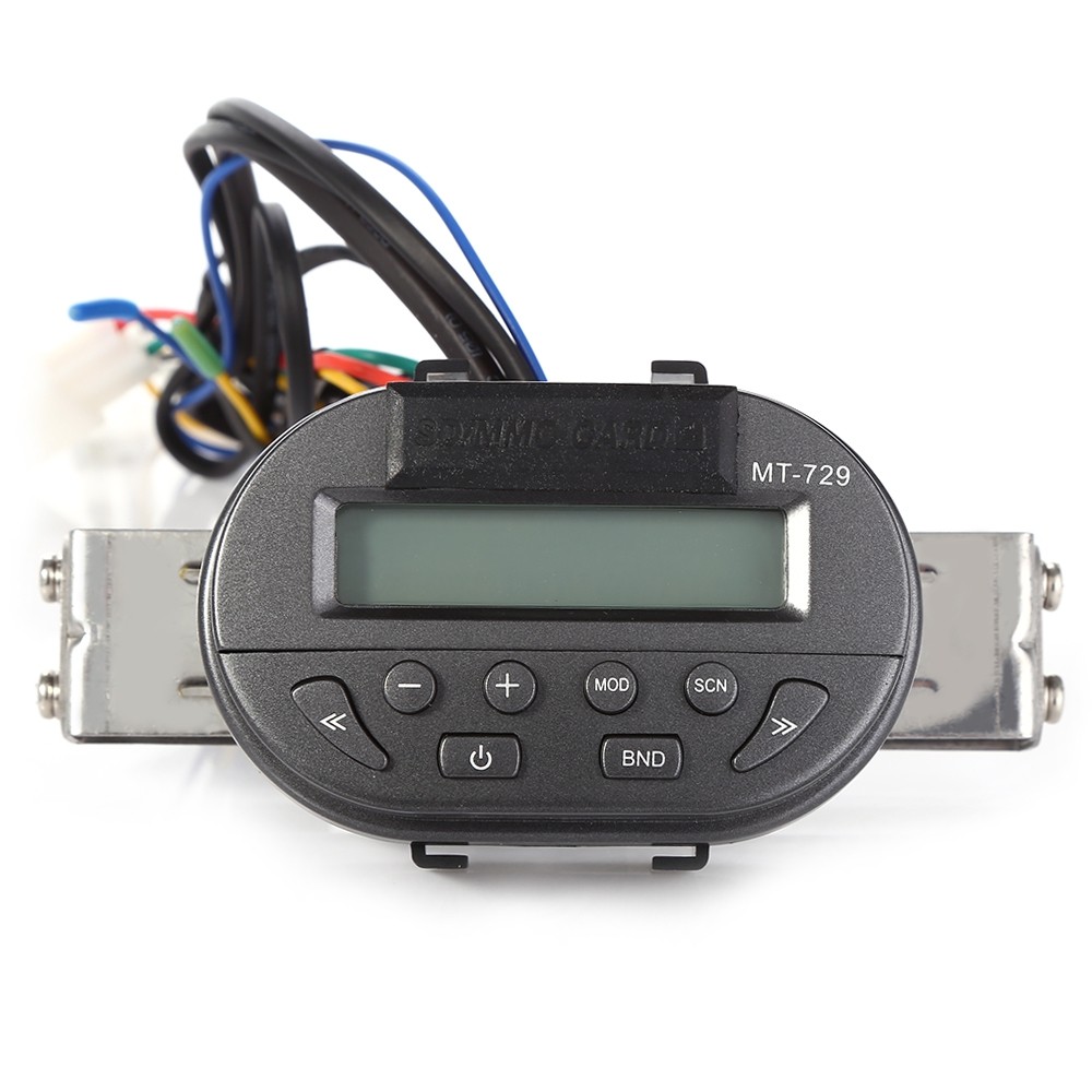 MT729 Water Resistant Motorcycle Handlebar Audio Remote Control MP3 Player FM Radio Support SD MMC Card
