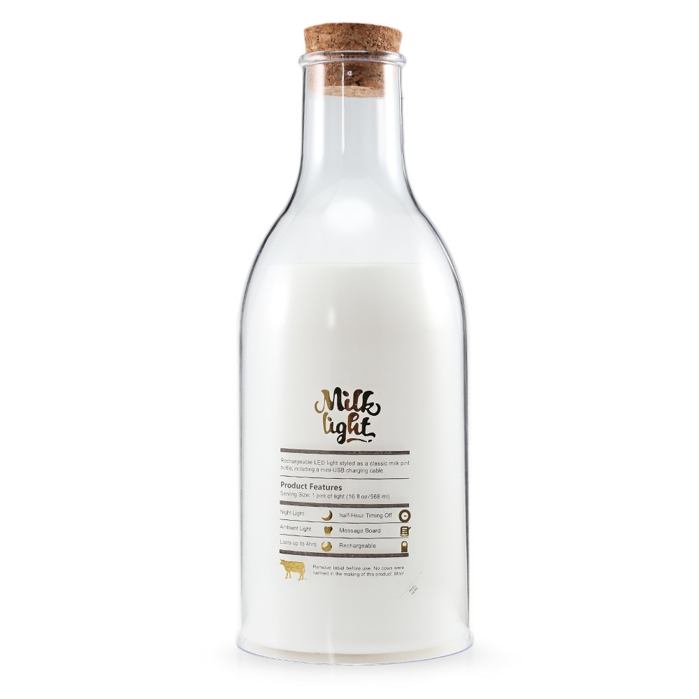 USB Charging LED Bedside Lamp Milk Bottle DIY Message Night Light