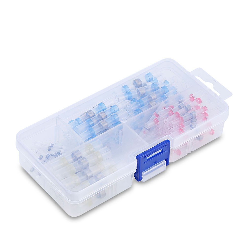 100pcs Heat Shrink Terminals 4 Sizes Waterproof Solder Sleeve Tube Electrical Insulated Butt Connectors