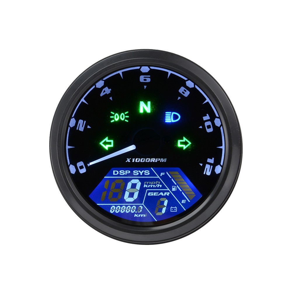 Universal Digital Motorcycle LCD Screen Speedometer Odometer Tachometer