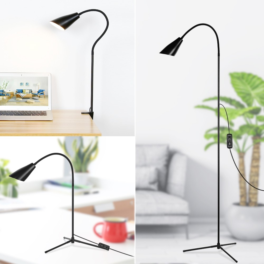 pavlit x53030 LED Floor Light Clamp Dimmable Reading Desktop Lamp Tripod