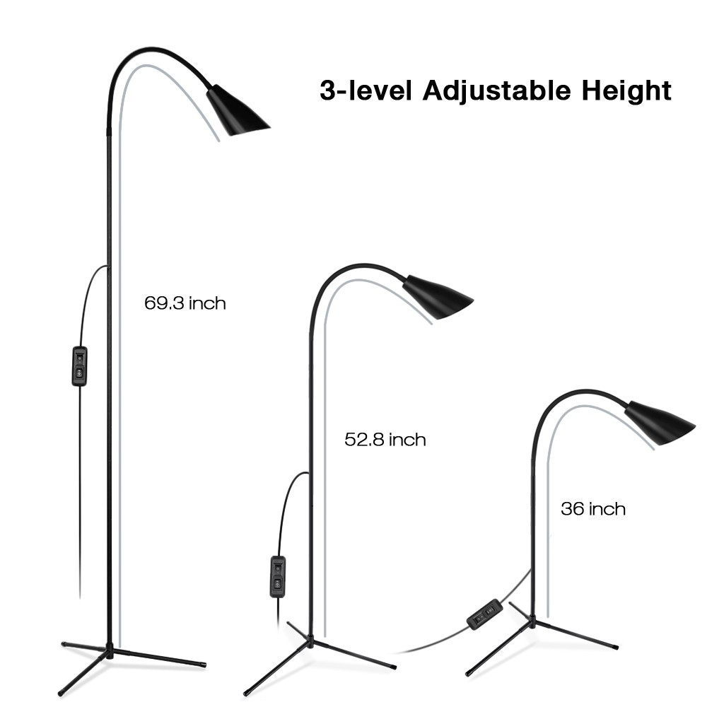 pavlit x53030 LED Floor Light Clamp Dimmable Reading Desktop Lamp Tripod