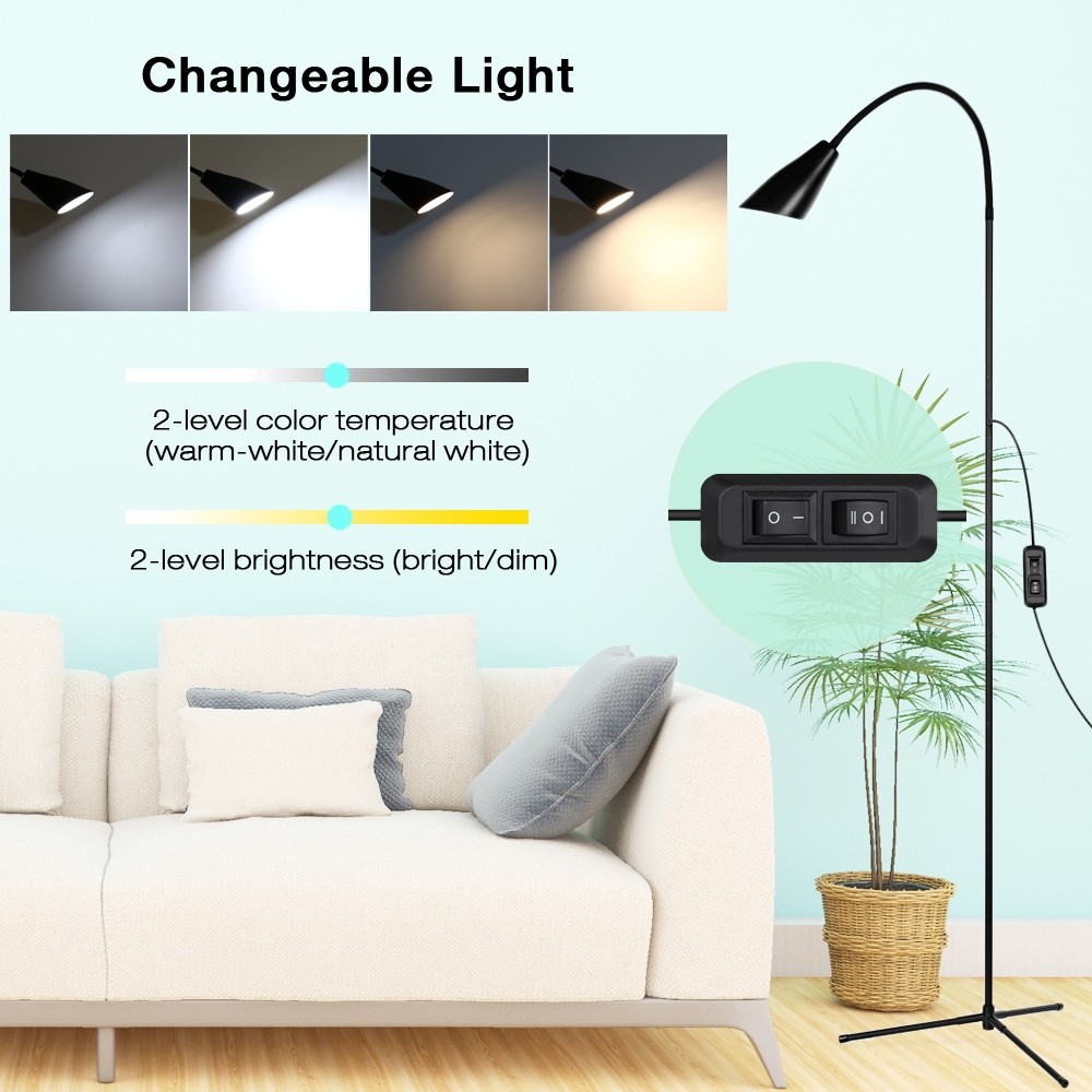 pavlit x53030 LED Floor Light Clamp Dimmable Reading Desktop Lamp Tripod