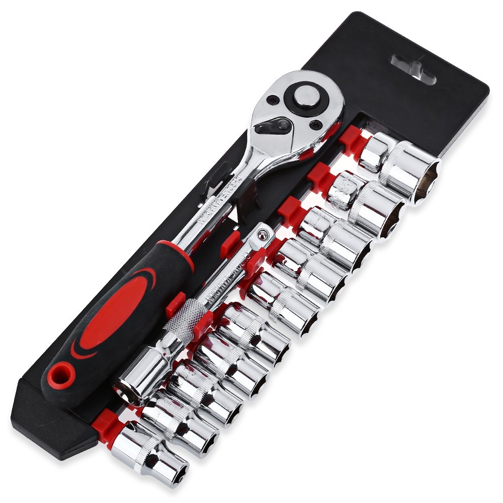 1/4 inch Socket Set Ratchet Wrench Extension Rod Combo Tools Kit