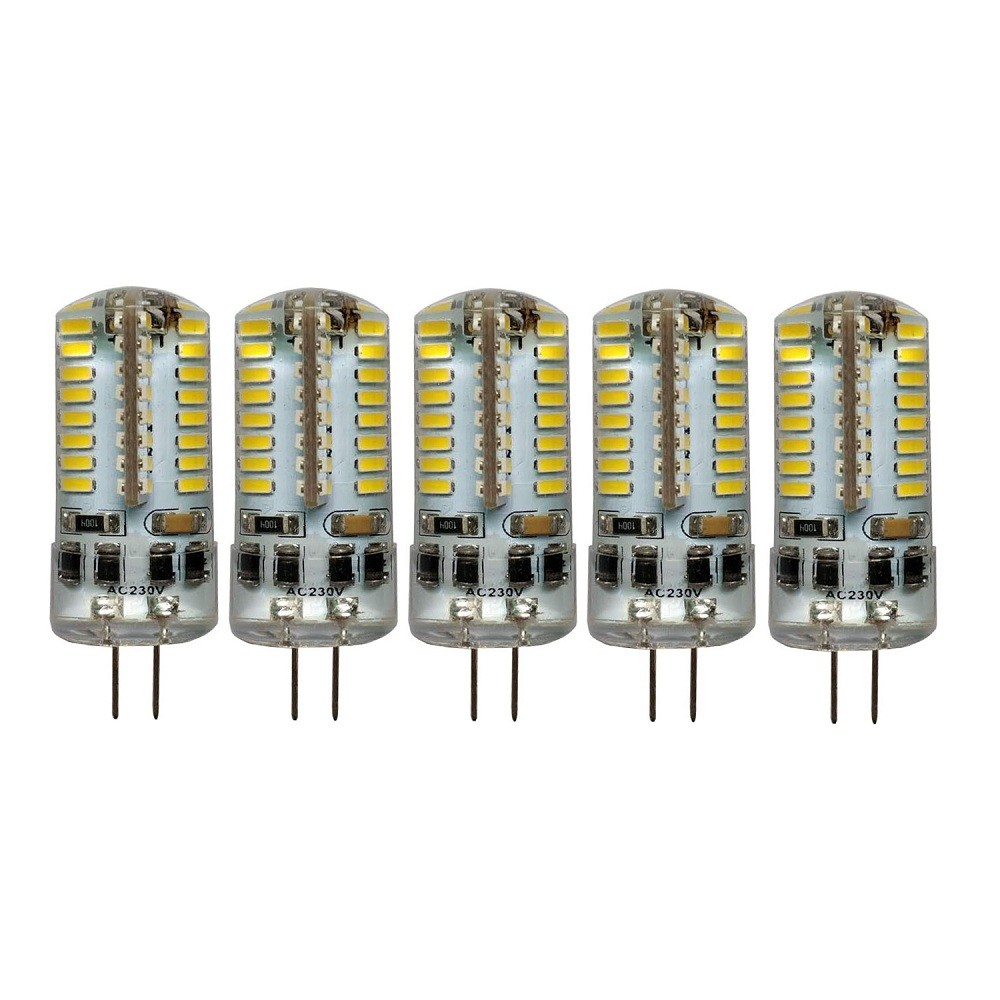 5PCS 5W G4 LED Lights Dimmable SMD 3014 Decorative Crystal Chandelier AC 220V