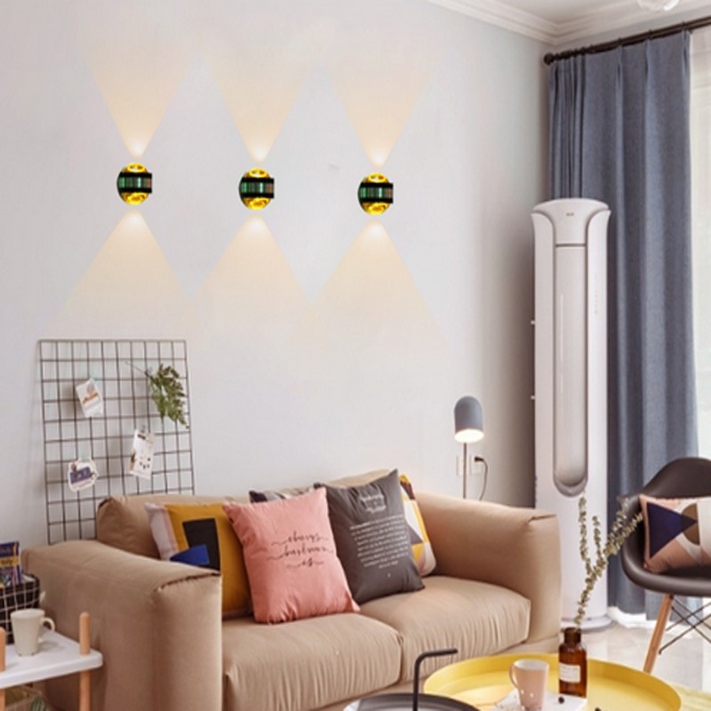 LedTey 3W Double Crystal 100-240V Wall Lamp