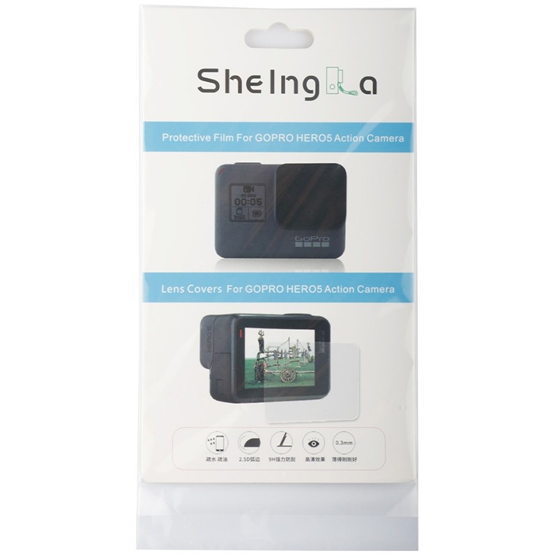 Sheingka Sports Camera Accessories Tempered Glass Screen Protector for Gopro Hero5 / Hero6 / Hero 2018 / Hero 7