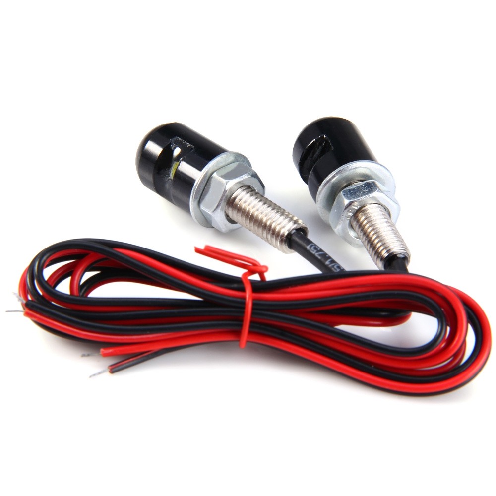 2pcs 12V SMD 3528 Car Motorcycle License Plate Screw Bolt Light Bulb - White Light