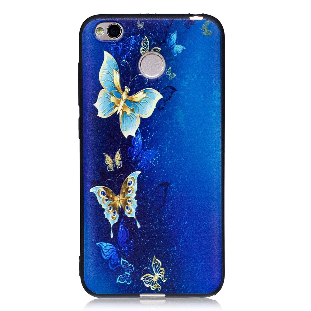 Relief Silicone Case for Xiaomi Redmi 4X Golden Butterfly Pattern Soft TPU Protective Back Cover